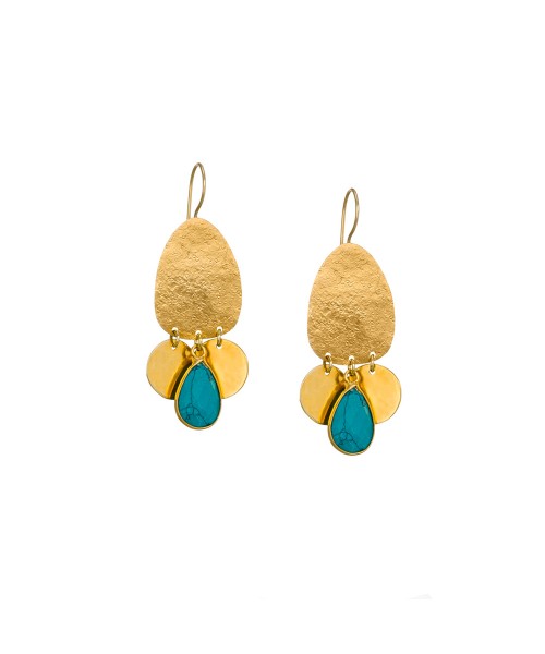 PEACOCK BLUE DAHLIA EARRINGS